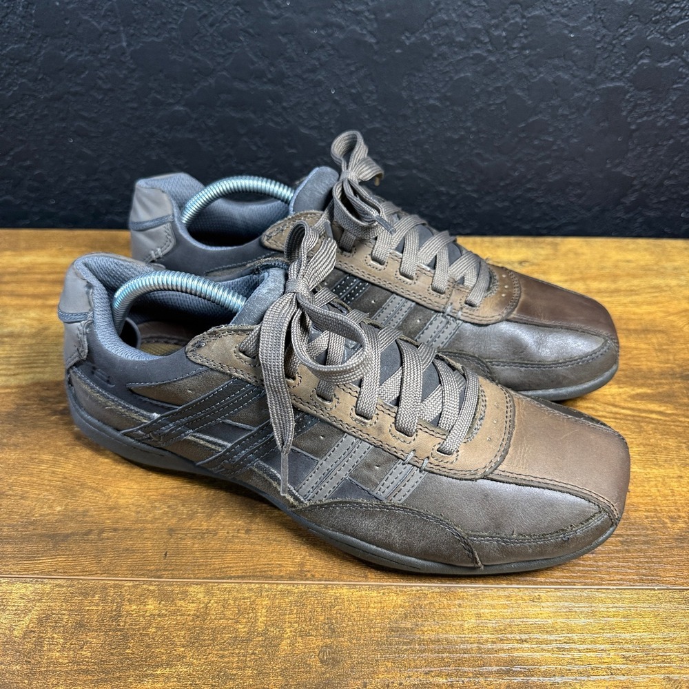 Skechers Relaxed Step 62039 Charcoal Leather Synthetic Sneakers Mens 9.5